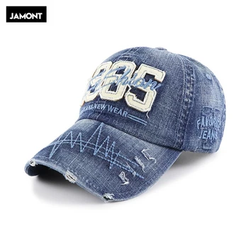 JAMONT Classic Vintage Džinsai Bžūp Vyrų Casquette Beisbolo kepuraitę Laišką Siuvinėjimo Kaulų Tėtis Skrybėlę Unisex Hip-Hop Plauti Snapback Kepurės