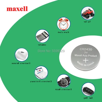 5vnt/daug Naujų Originali Maxell CR2430 3V CR 2430 Mygtuką Baterijos Automobilį Nuotolinio Valdymo Mygtuką Camry Monetos Elementų Baterijų