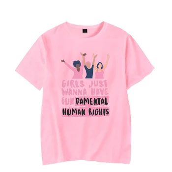 90s Marškinėlius Merginos Tiesiog Nori Turėti Pagrindines Žmogaus Teises, Spausdinti Moterų Juokingi Marškinėliai Topai Tees Femme Camisetas Verano Mujer 2021