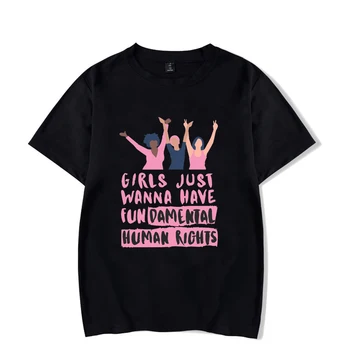 90s Marškinėlius Merginos Tiesiog Nori Turėti Pagrindines Žmogaus Teises, Spausdinti Moterų Juokingi Marškinėliai Topai Tees Femme Camisetas Verano Mujer 2021
